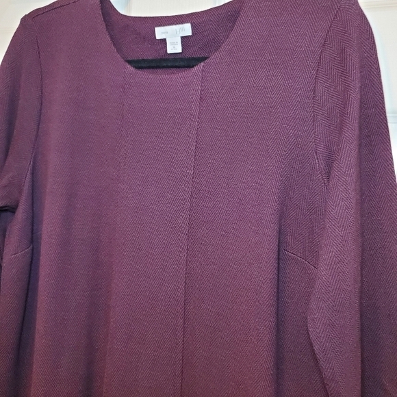 J. Jill Ponte Knit Black Red Herringbone Dress with Pockets Sz MP - Picture 4 of 11